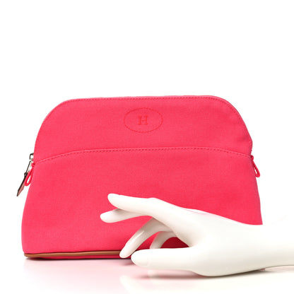 Hermes Cotton Canvas Mini Bolide Travel Cosmetic Pouch Hibiscus 2 of 10