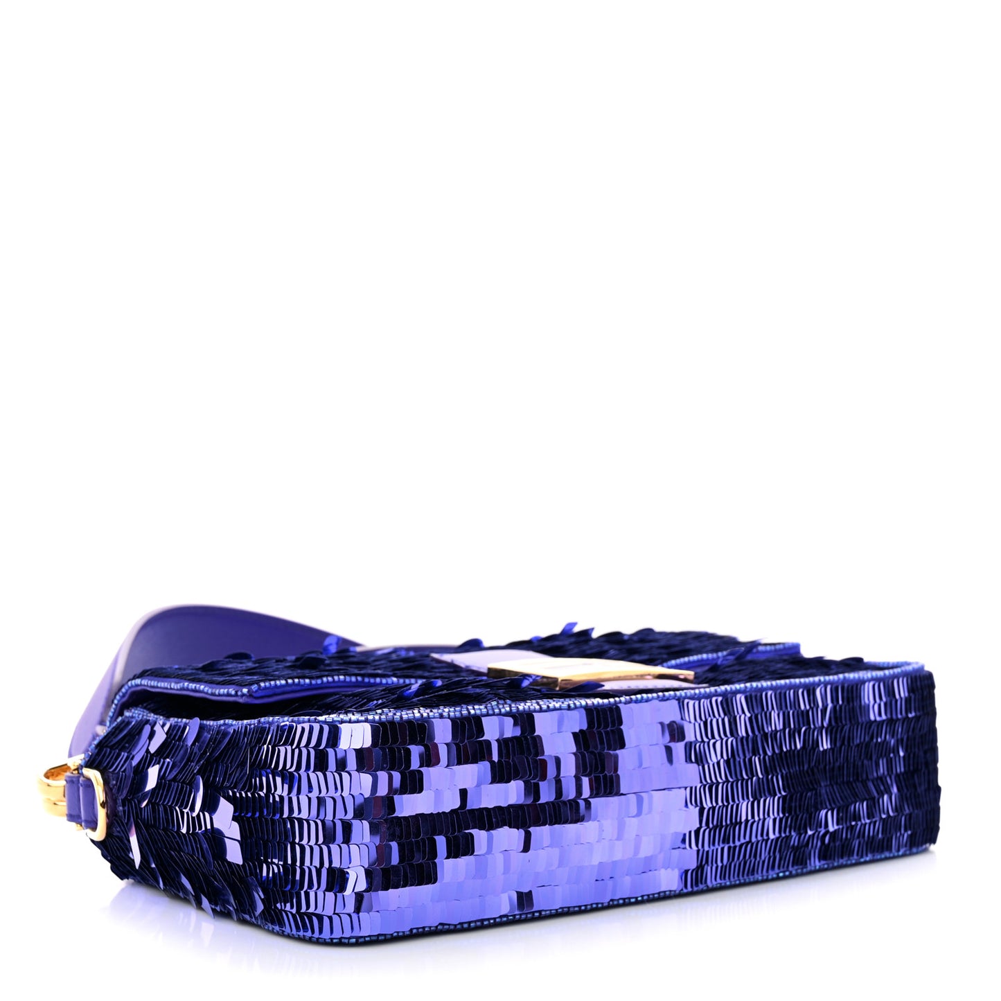 Sequin Paillettes Shiny Nappa Sex and the City Baguette Viola Purple Rain