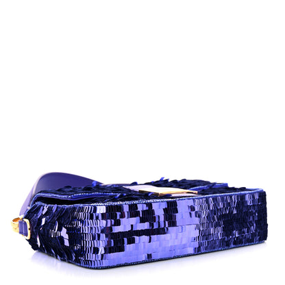 Fendi Sequin Paillettes Shiny Nappa Sex and the City Baguette Viola Purple Rain 4 of 9