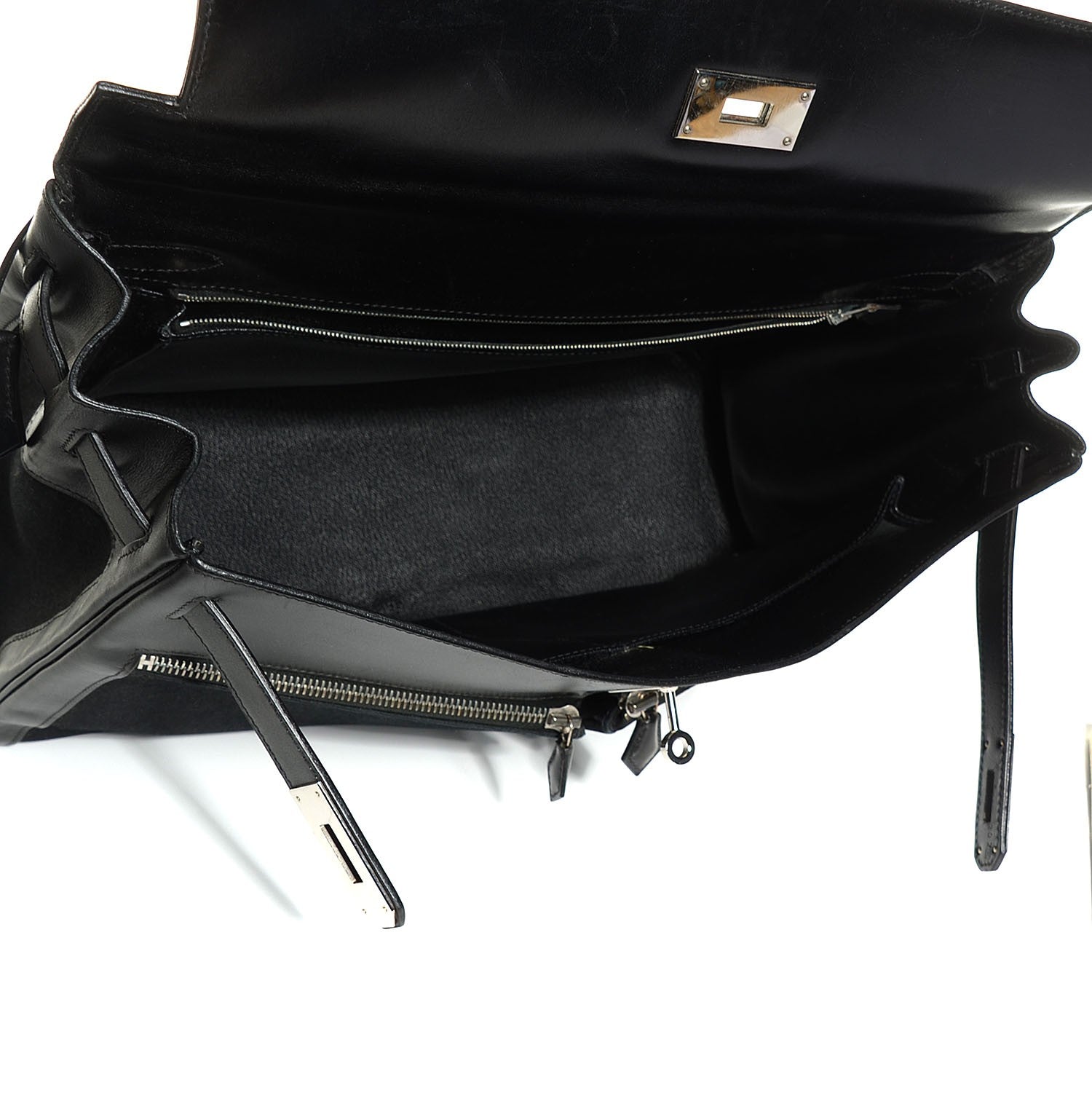 Hermes Box Toile Lakis Kelly 40 Black 7 of 26