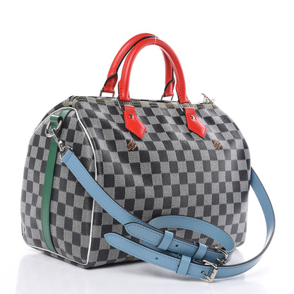Louis Vuitton Damier Speedy Bandouliere 30 Black White 3 of 9