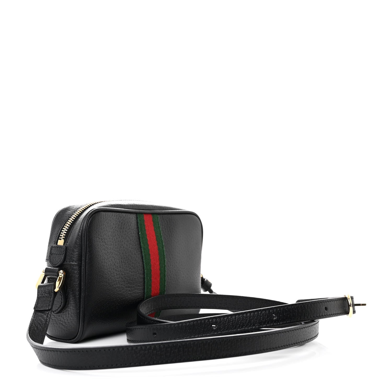 Gucci Calfskin Web Mini Ophidia Shoulder Bag Black 3 of 10