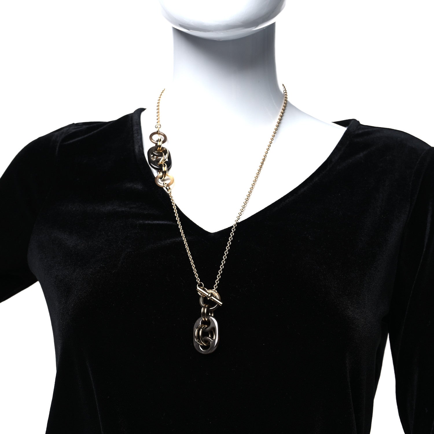 Hermes Buffalo Horn Lacquer Eurydice Pendant Necklace 2 of 6