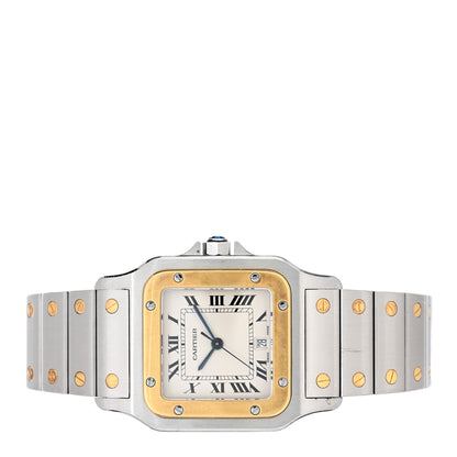 Cartier Stainless Steel 18K Yellow Gold 29mm Santos De Cartier Galbee Quartz Watch 2 of 4
