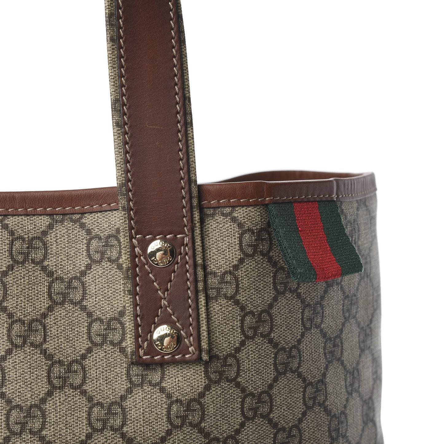 GG Plus Monogram Medium Signature Web Loop Tote Brown