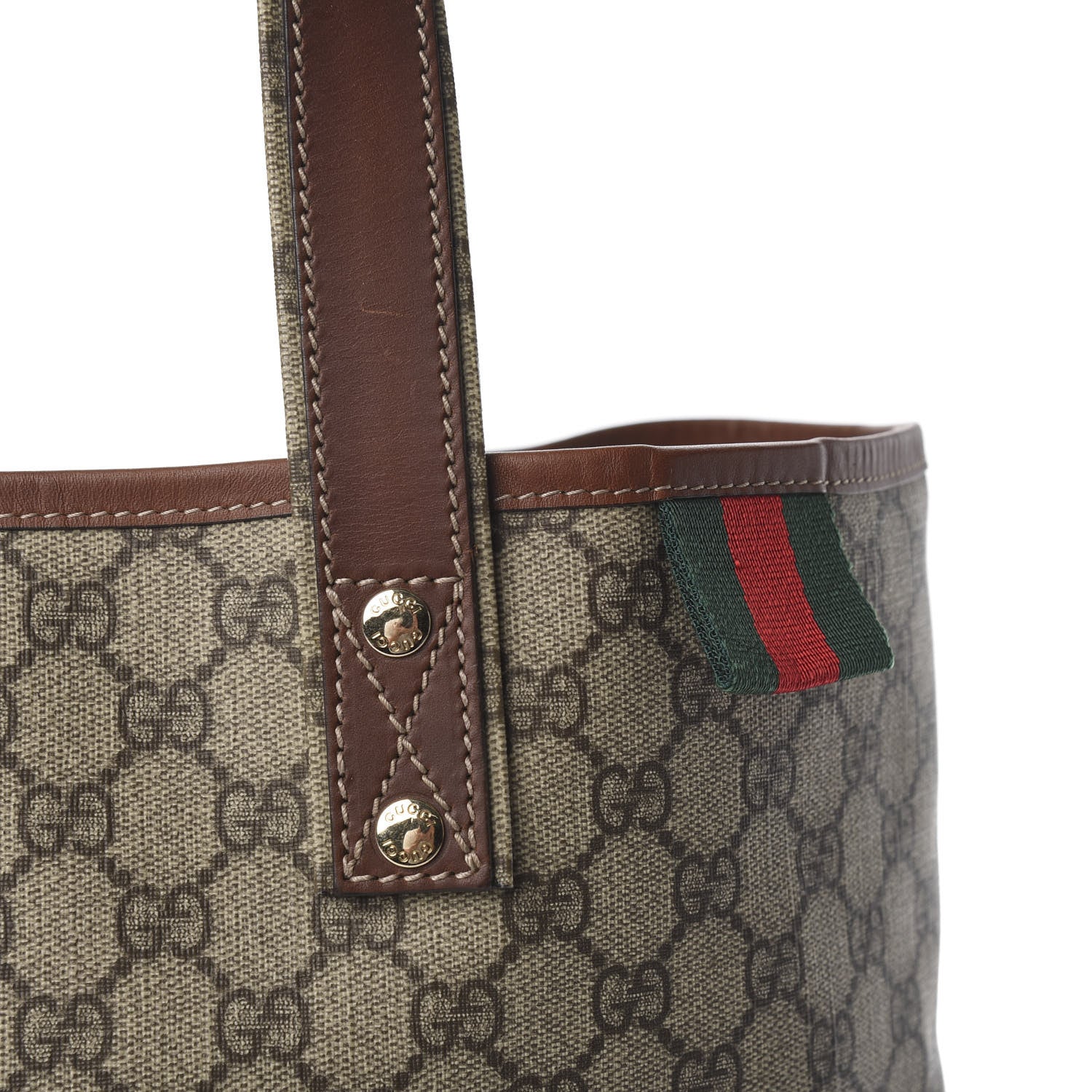Gucci GG Plus Monogram Medium Signature Web Loop Tote Brown 9 of 9