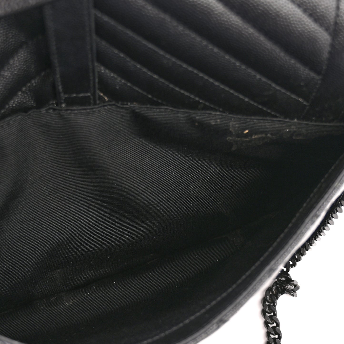 Grain De Poudre Textured Mixed Matelasse Large Triquilt Monogram Monochrome Satchel Black