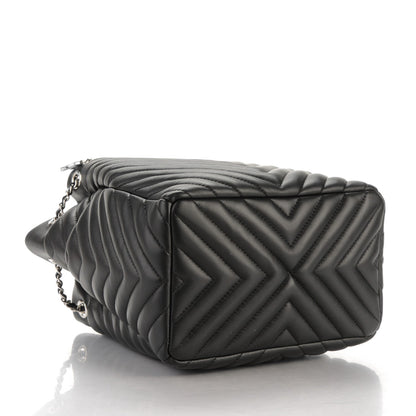Chanel Lambskin Chevron Small Urban Spirit Drawstring Bag Black 4 of 7