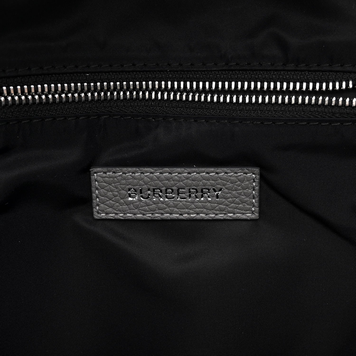 Burberry Calfskin Logo Embossed Backpack Charcoal Grey 6 of 11