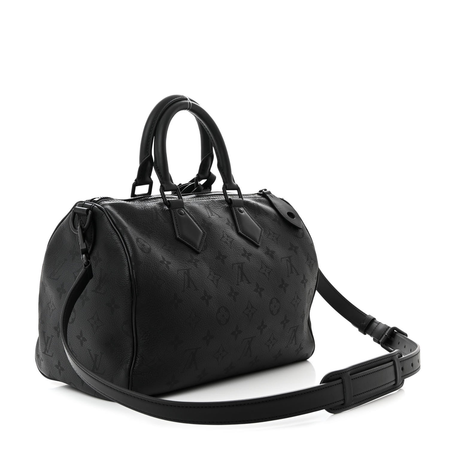 Louis Vuitton Calfskin Monogram Speedy P9 Bandouliere 30 Ultra Black 3 of 11