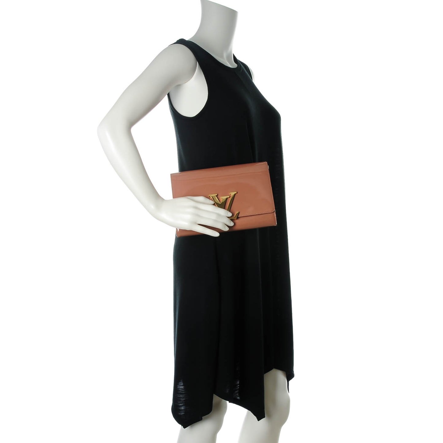 Patent Louise Clutch Rose Velours