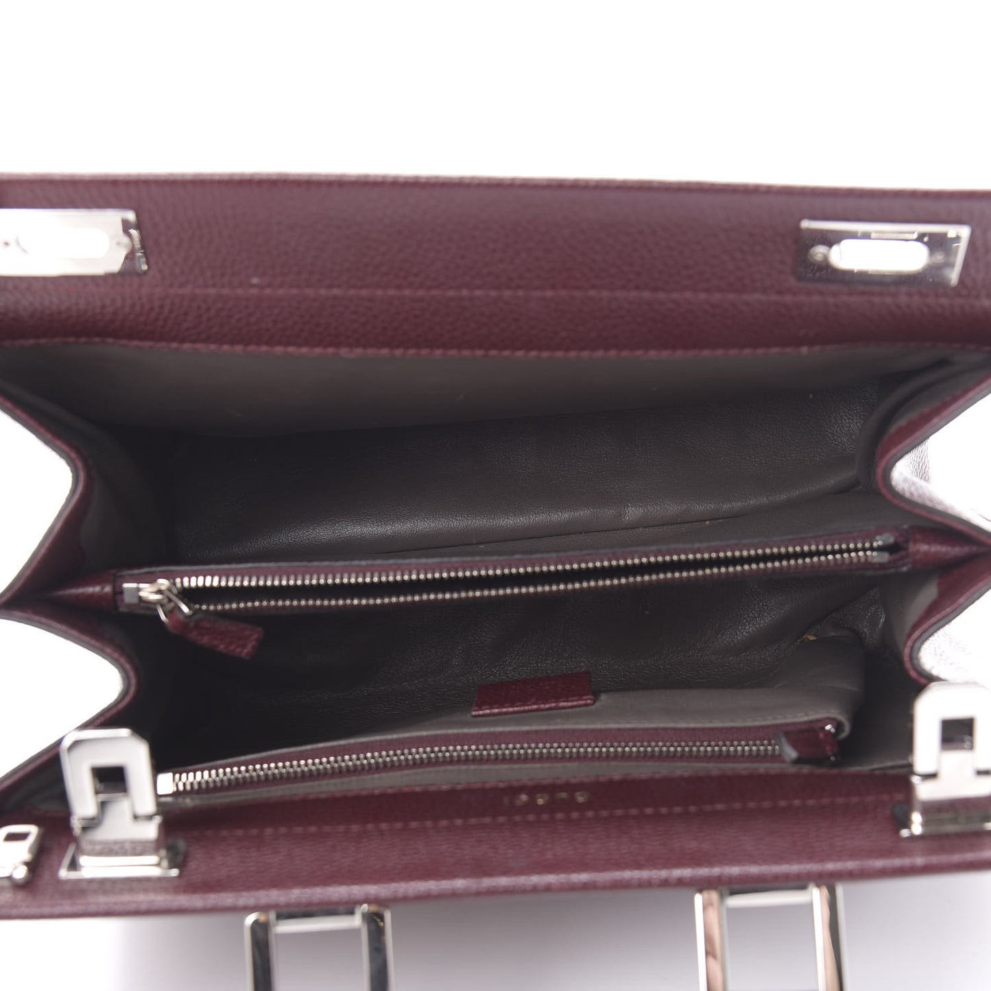 Grainy Calfskin Small Zumi Top Handle Bag Vintage Bordeaux