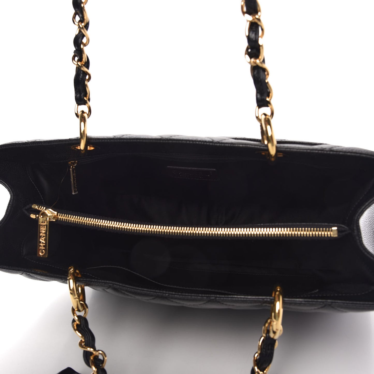 Caviar Quilted Grand Shopping Tote GST Black