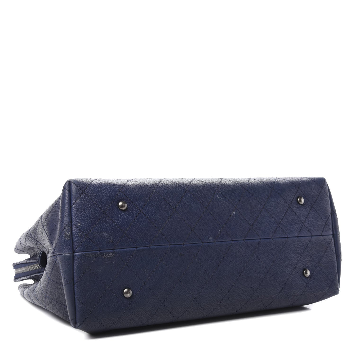 Chanel Grained Vegetal Calfskin Urban Shopping Tote Blue 4 of 10