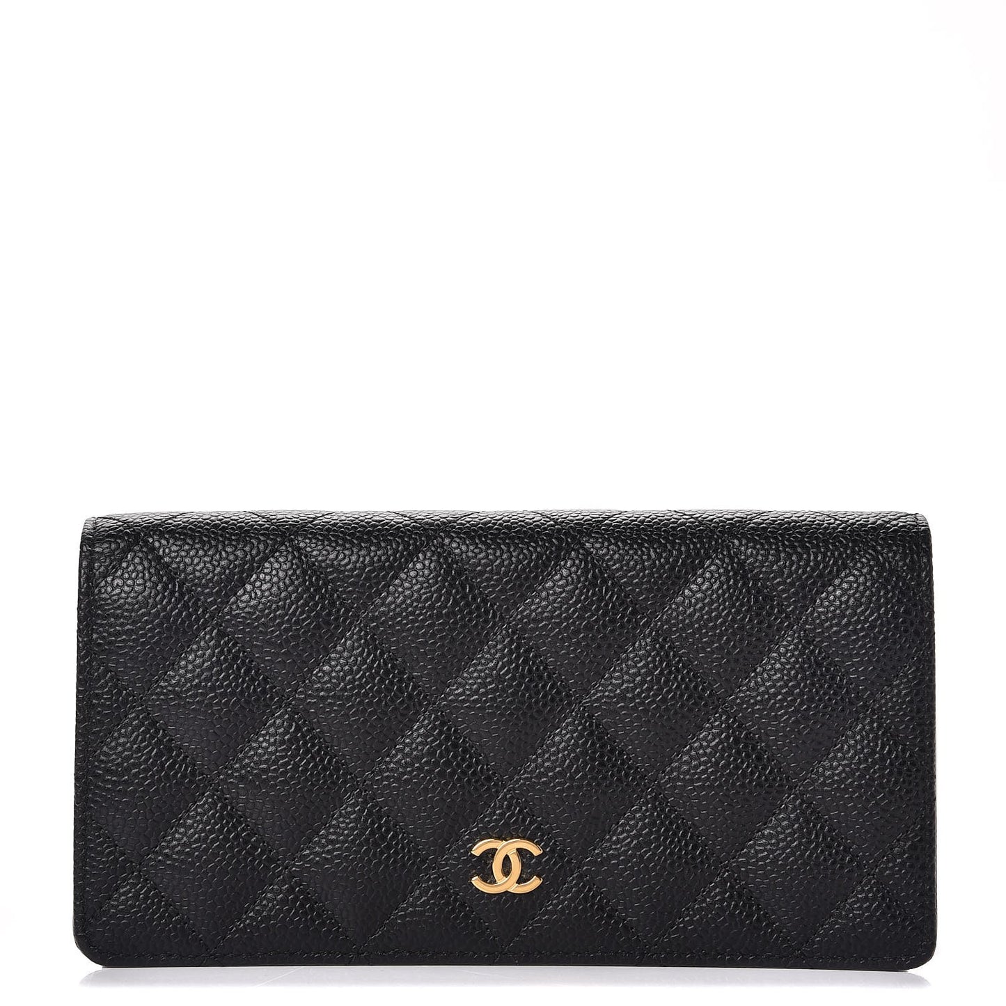Caviar Quilted Yen Wallet Black