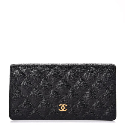 Chanel Caviar Quilted Yen Wallet Black 1 of 9