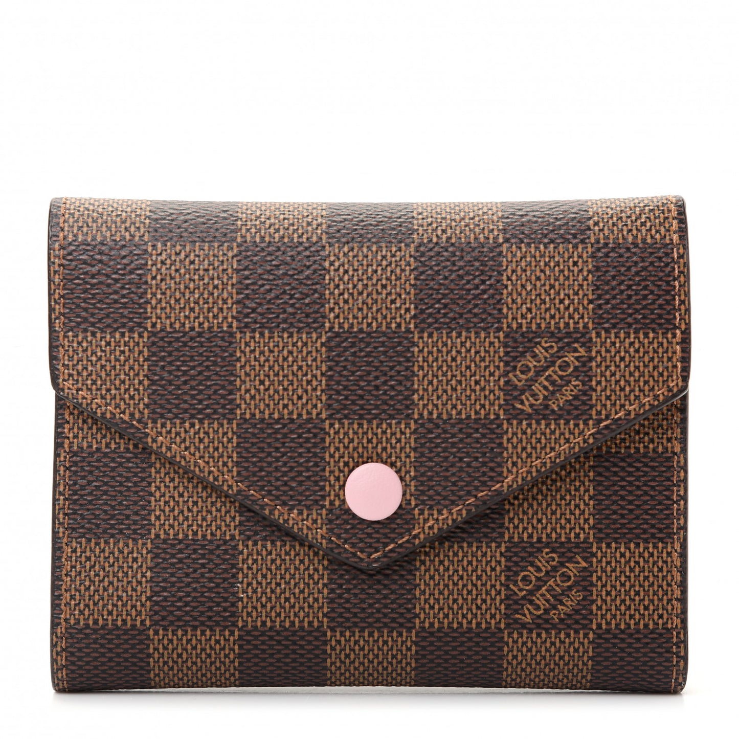 Damier Ebene Victorine Wallet Rose Ballerine