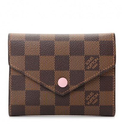 Louis Vuitton Damier Ebene Victorine Wallet Rose Ballerine 1 of 7