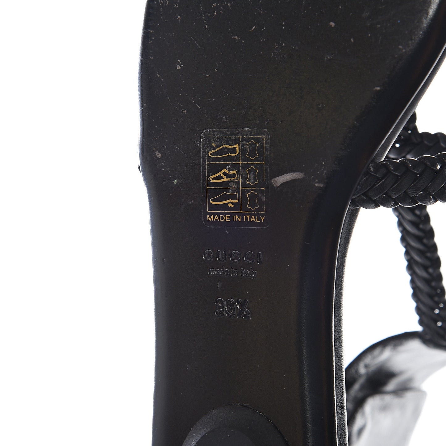 Calfskin Malaga Kid Sandals 39.5 Black