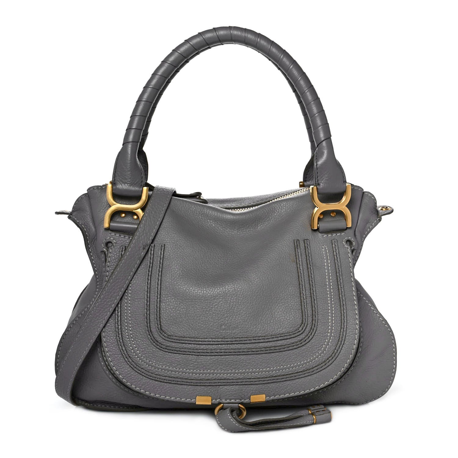 Chloe Calfskin Small Marcie Satchel Cashmere Grey 1 of 7