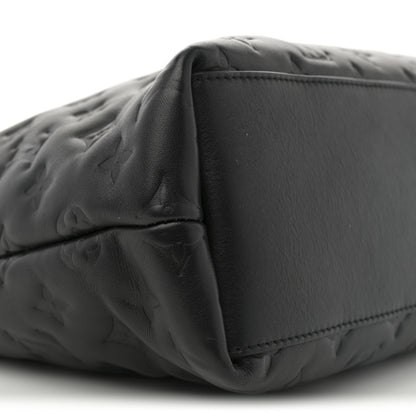 Louis Vuitton Lambskin Embossed Monogram Coussin Hobo MM Black 9 of 11