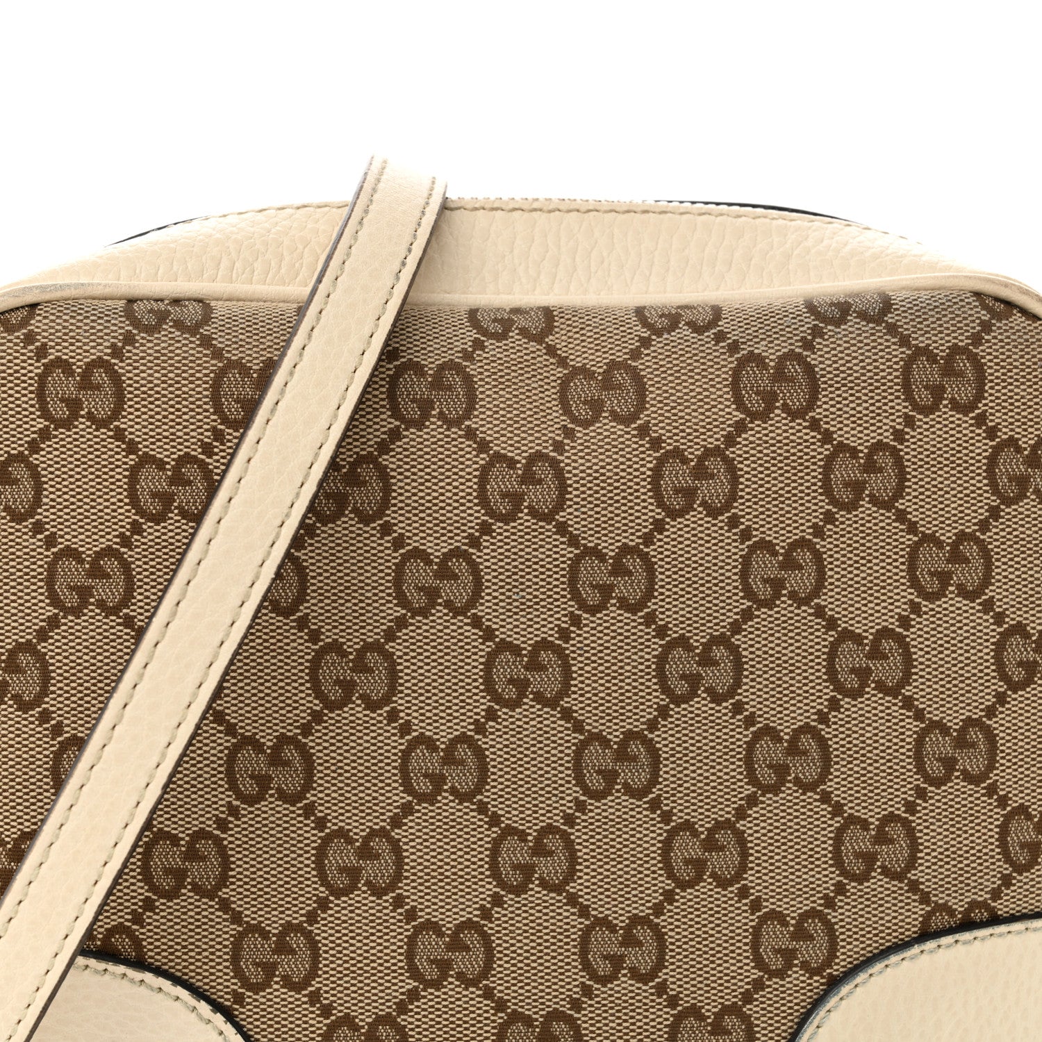 Gucci Monogram Dollar Calfskin Mini Bree Messenger Bag Beige Ebony Avoire 8 of 12