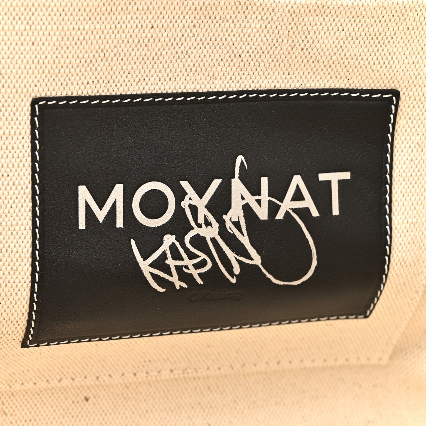 X KASING LUNG Calfskin Canvas M Labubu Tote GM Black