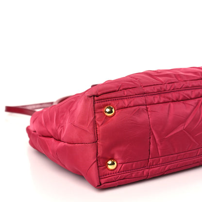 Prada Crispy Nylon Shopping Tote Ibisco 8 of 9