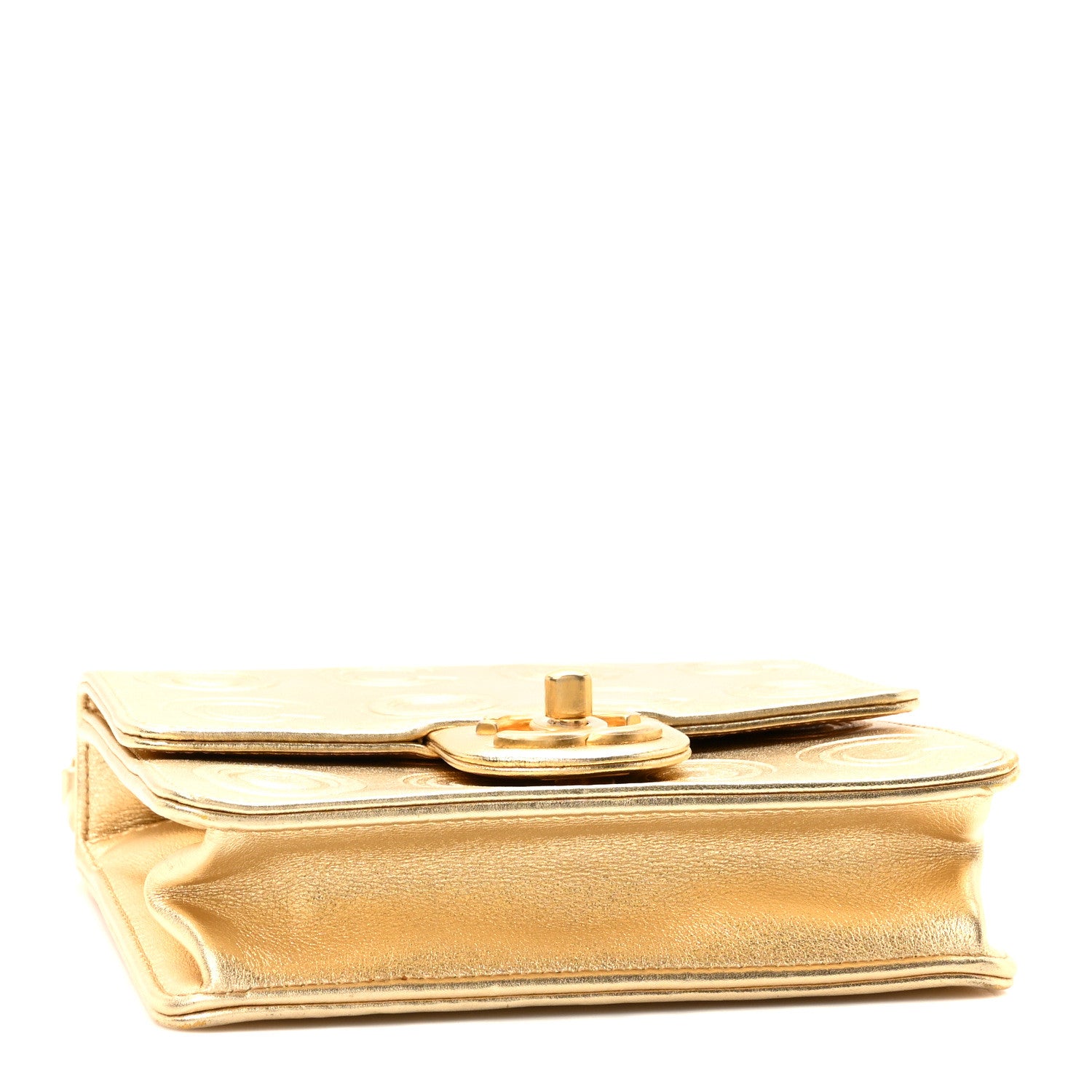 Chanel Metallic Calfskin Cocallover Square Flap Gold 4 of 10