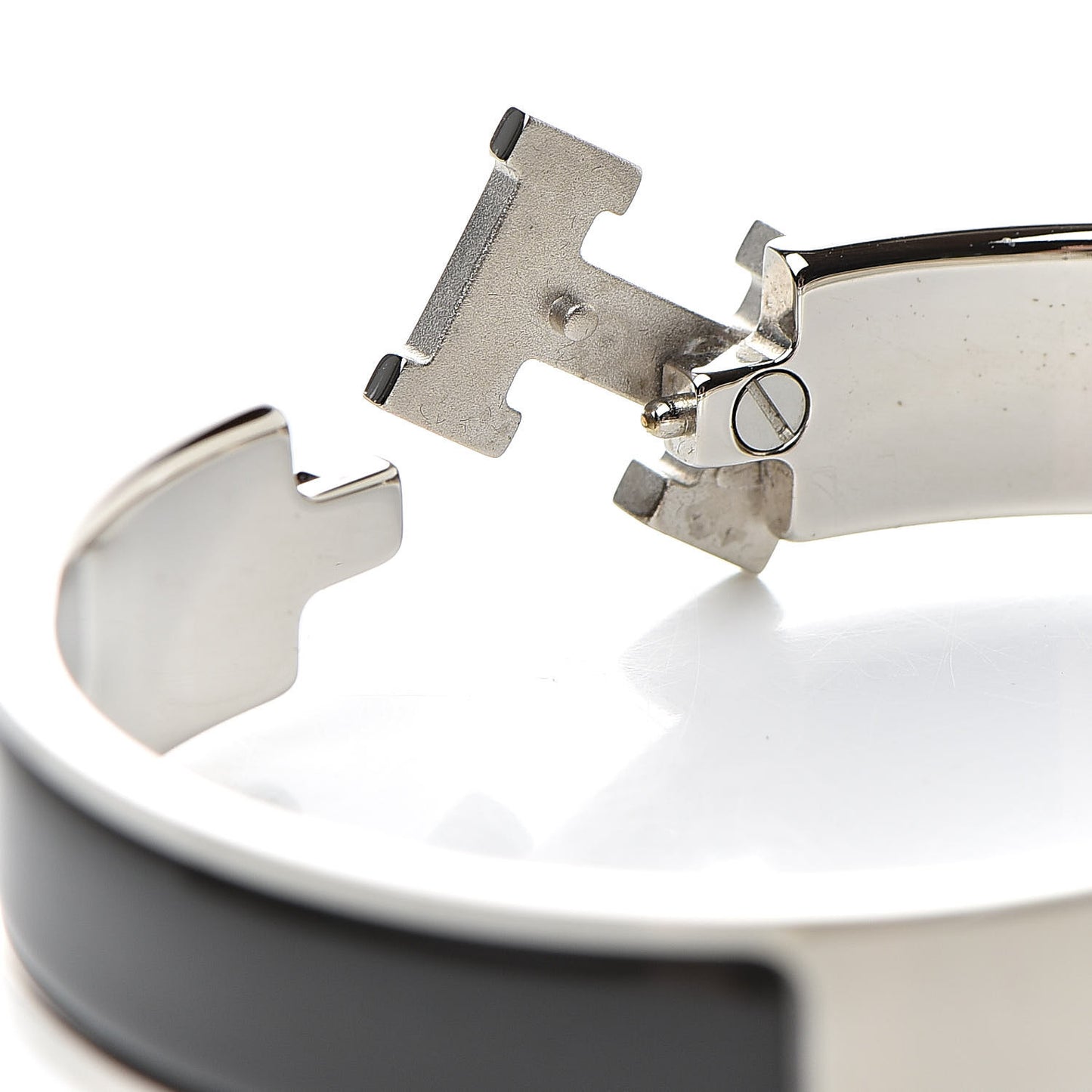 Enamel Narrow Clic Clac H Bracelet GM Black