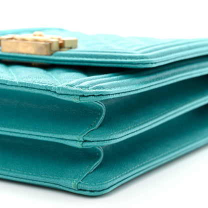 Chanel Caviar Quilted North South Boy Flap Turquoise 10 of 10