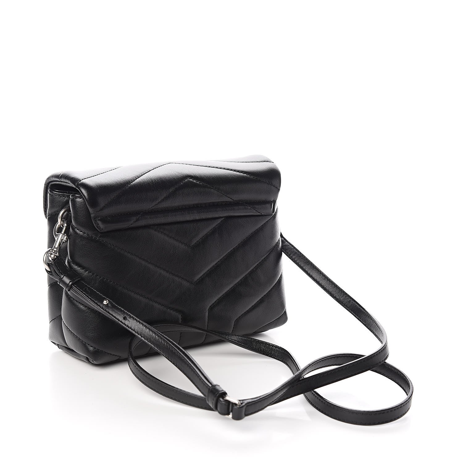Saint Laurent Calfskin Y Quilted Monogram Toy Loulou Crossbody Bag Black 3 of 10