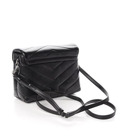 Saint Laurent Calfskin Y Quilted Monogram Toy Loulou Crossbody Bag Black 3 of 10