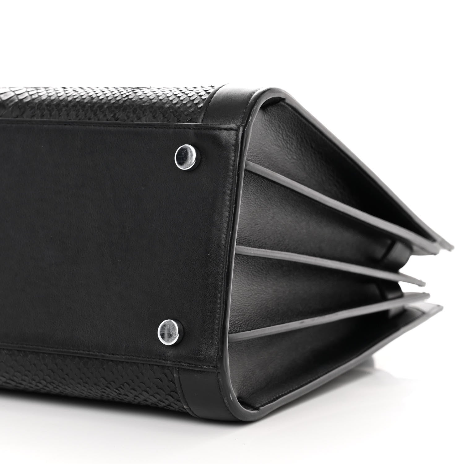 Saint Laurent Python Calfskin Embossed Small Sac de Jour Black 11 of 17