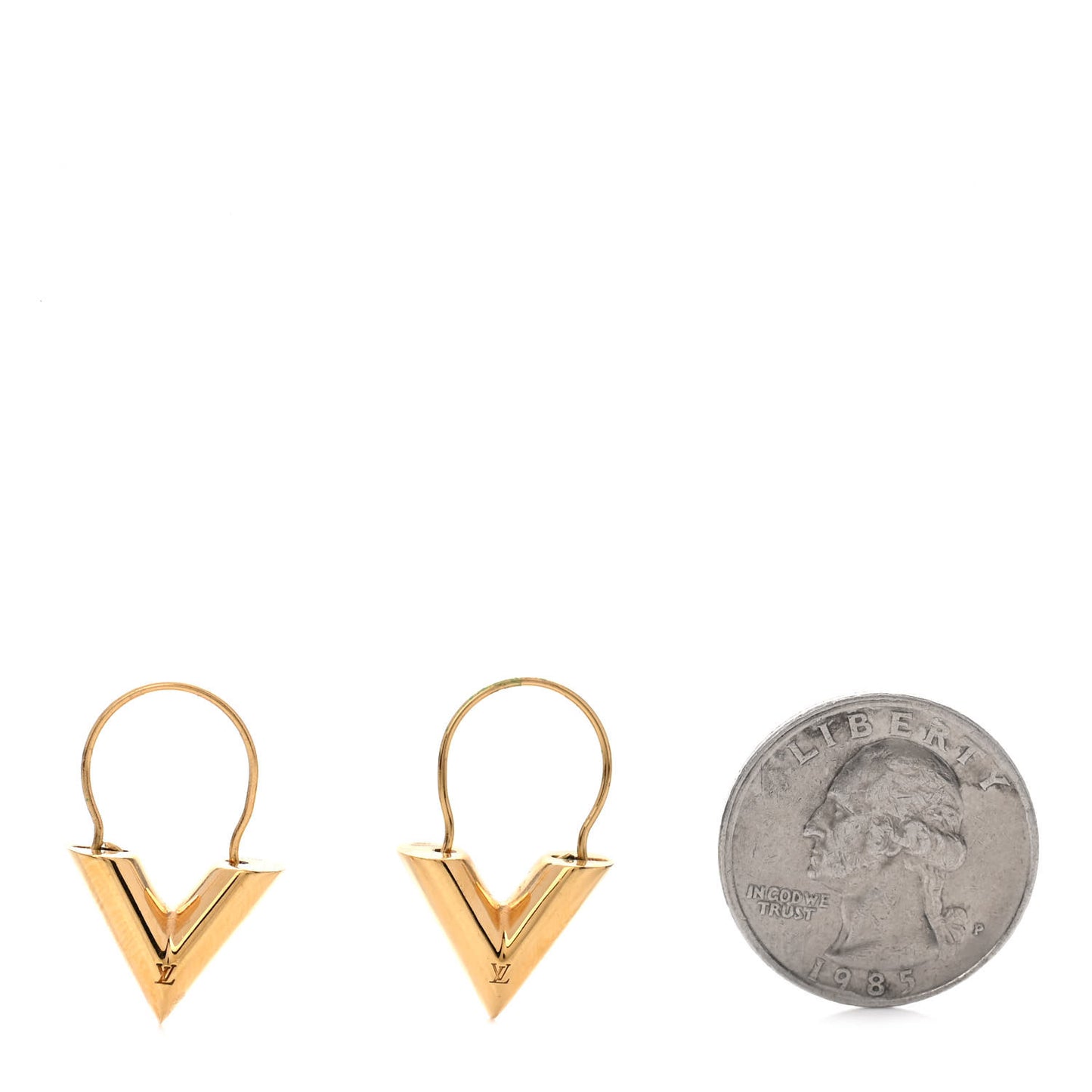 Brass Essential V Hoop Earrings Gold