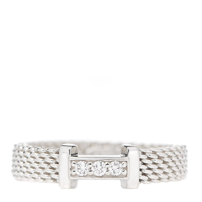 Tiffany Sterling Silver Diamond Narrow Somerset Ring 47 4 1 of 5