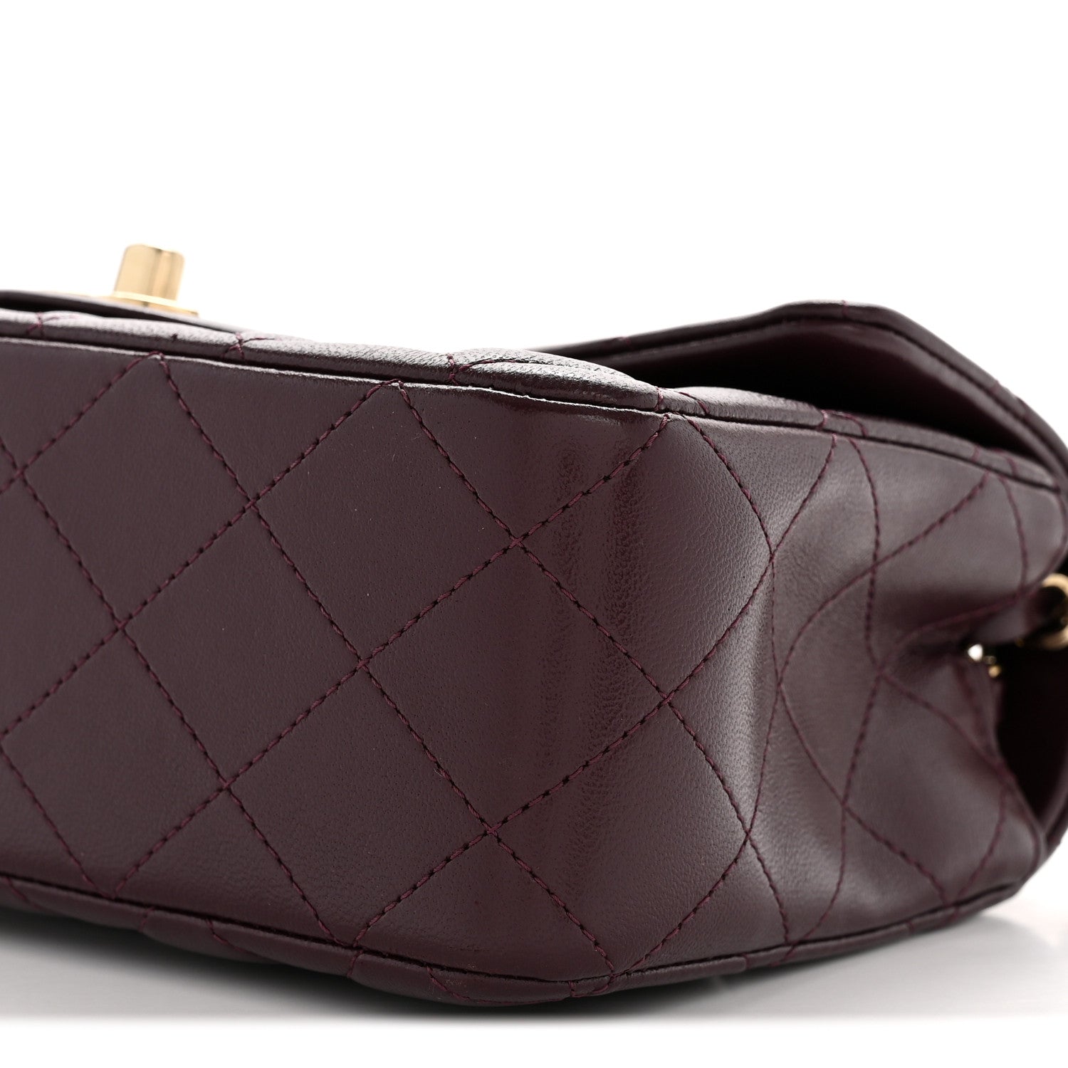 Chanel Lambskin Quilted Mini Rectangular Flap Dark Purple 10 of 12
