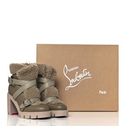 Christian Louboutin Calfskin Shearling Pole Chic 70 Booties 35 Champignon 7 of 7