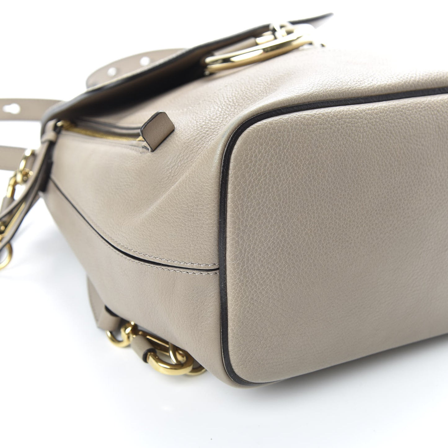 Suede Calfskin Small Faye Backpack Motty Grey