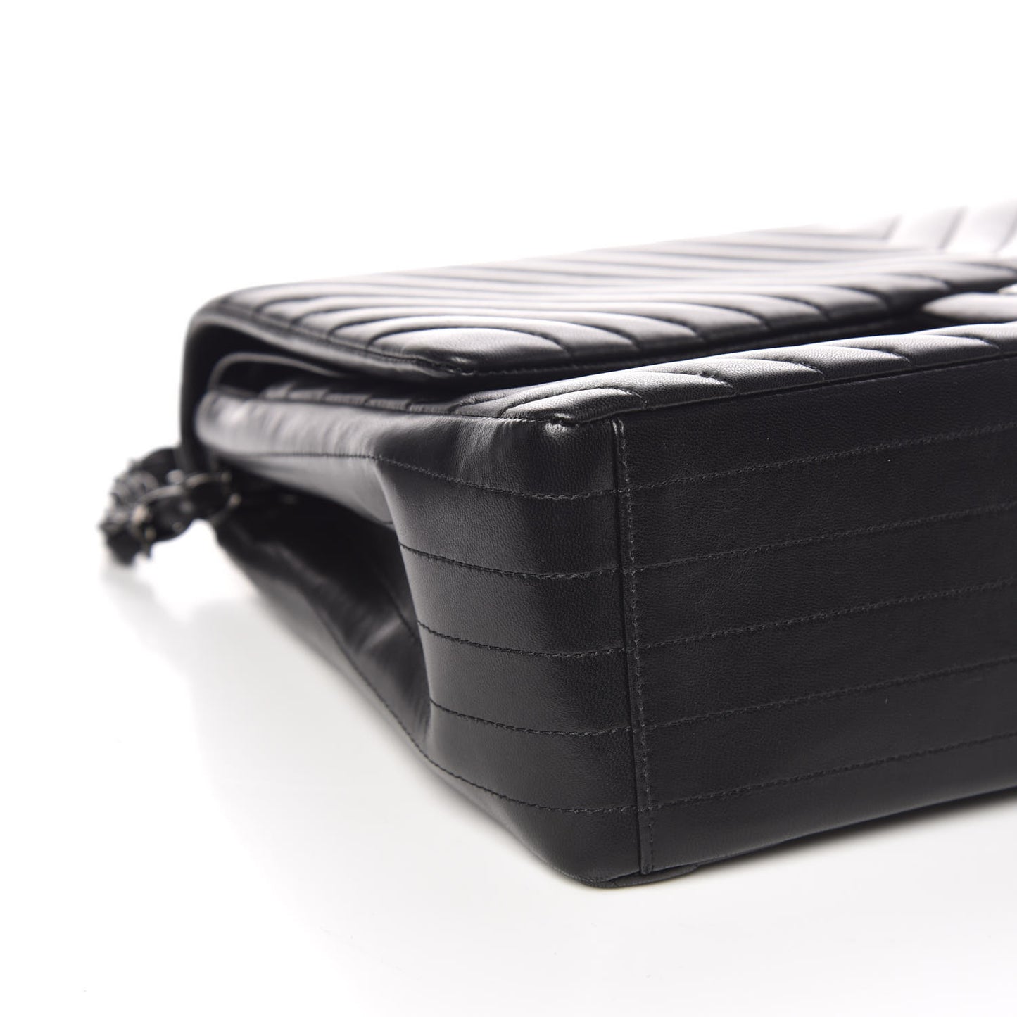 Lambskin Chevron Quilted Maxi Double Flap So Black