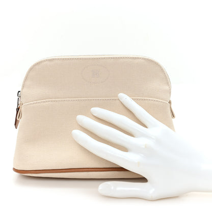 Hermes Cotton Canvas Mini Bolide Travel Cosmetic Pouch Naturel 2 of 6