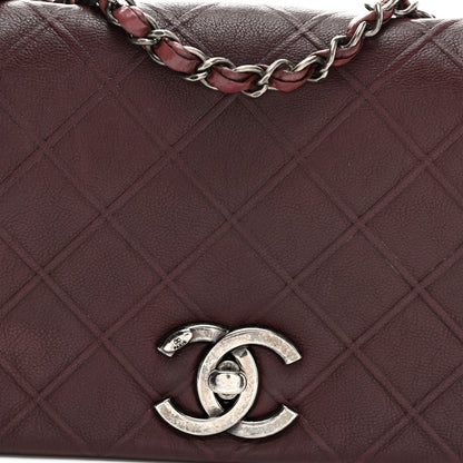 Chanel Calfskin Diamond Embossed New Chic Flap Burgundy 8 of 10