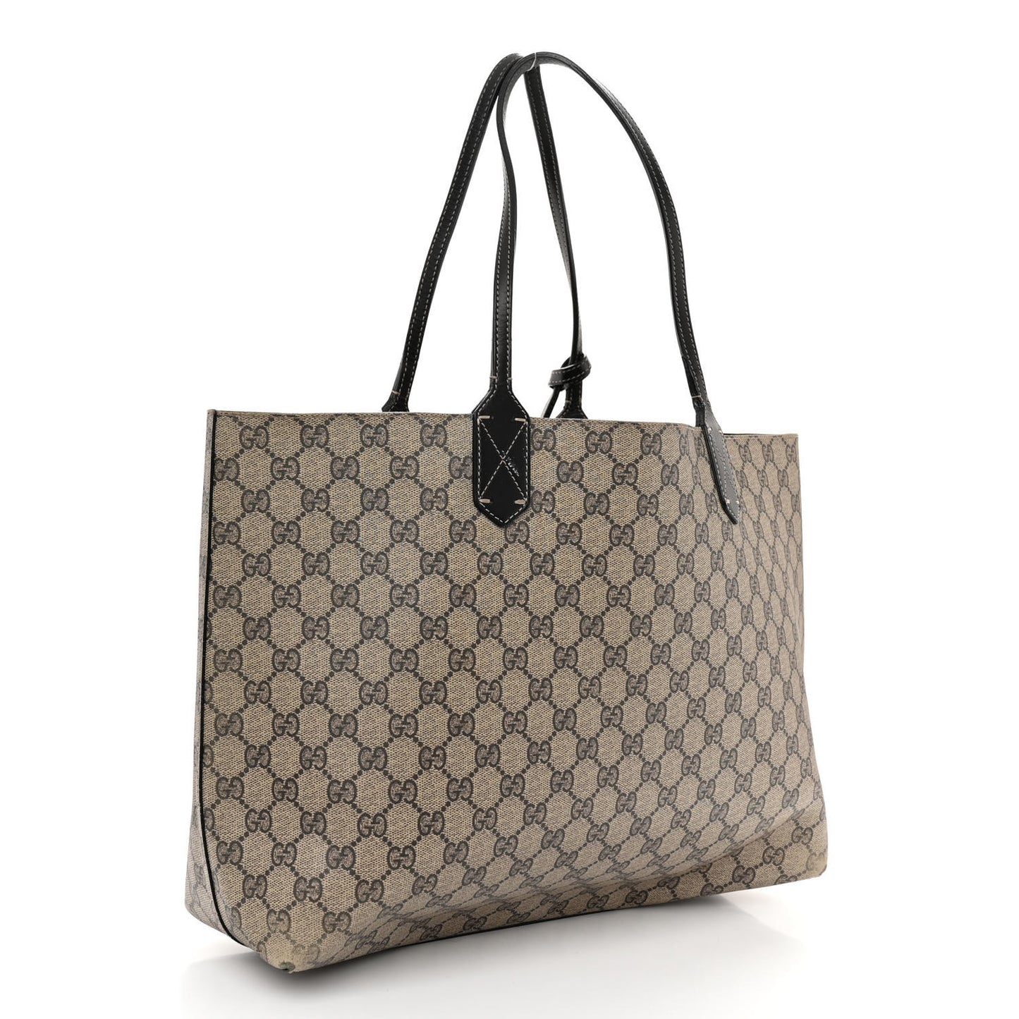 Calfskin GG Supreme Monogram Large Reversible Tote Black