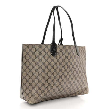 Gucci Calfskin GG Supreme Monogram Large Reversible Tote Black 4 of 17