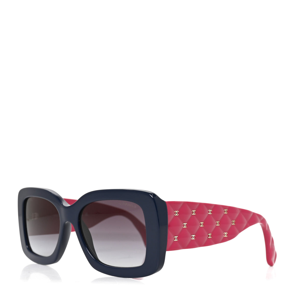 Acetate Quilted CC Rectangle Sunglasses 5483 Pink Blue