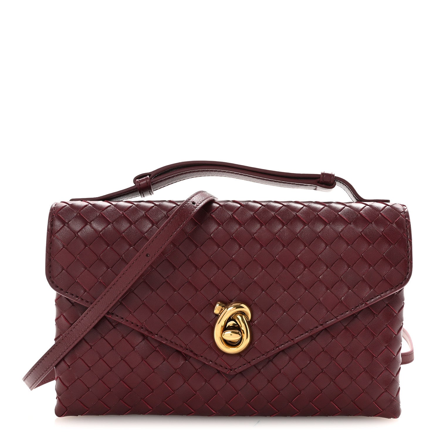 Bottega Veneta Nappa Intrecciato Knot Lock Top Handle Crossbody Bag Barolo Barolo 1 of 9
