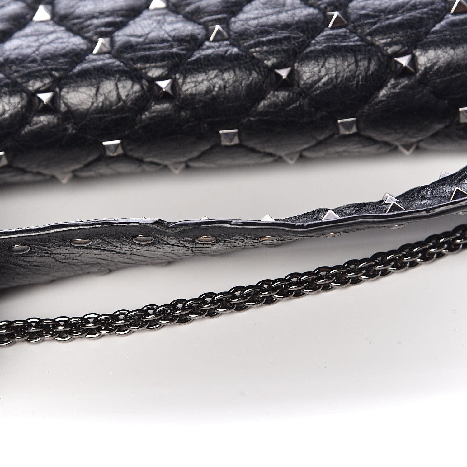 Valentino Garavani Craquele Nappa Medium Rockstud Spike Shoulder Bag Black 23 of 24