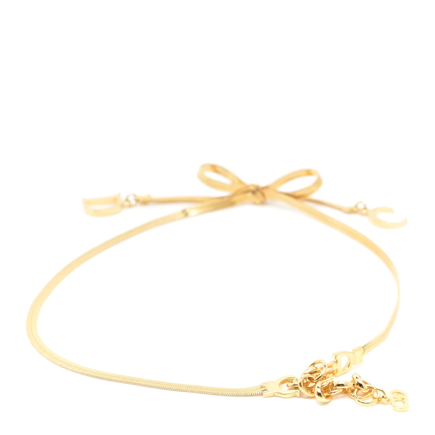 Christian Dior Bow CD Necklace Gold 3 of 5