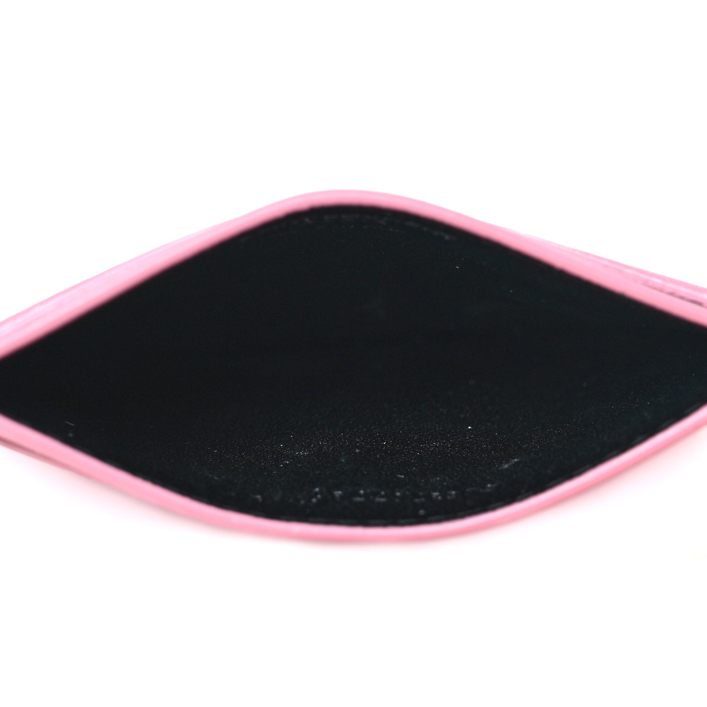 Metallic Calfskin Monogram Credit Card Case Pink