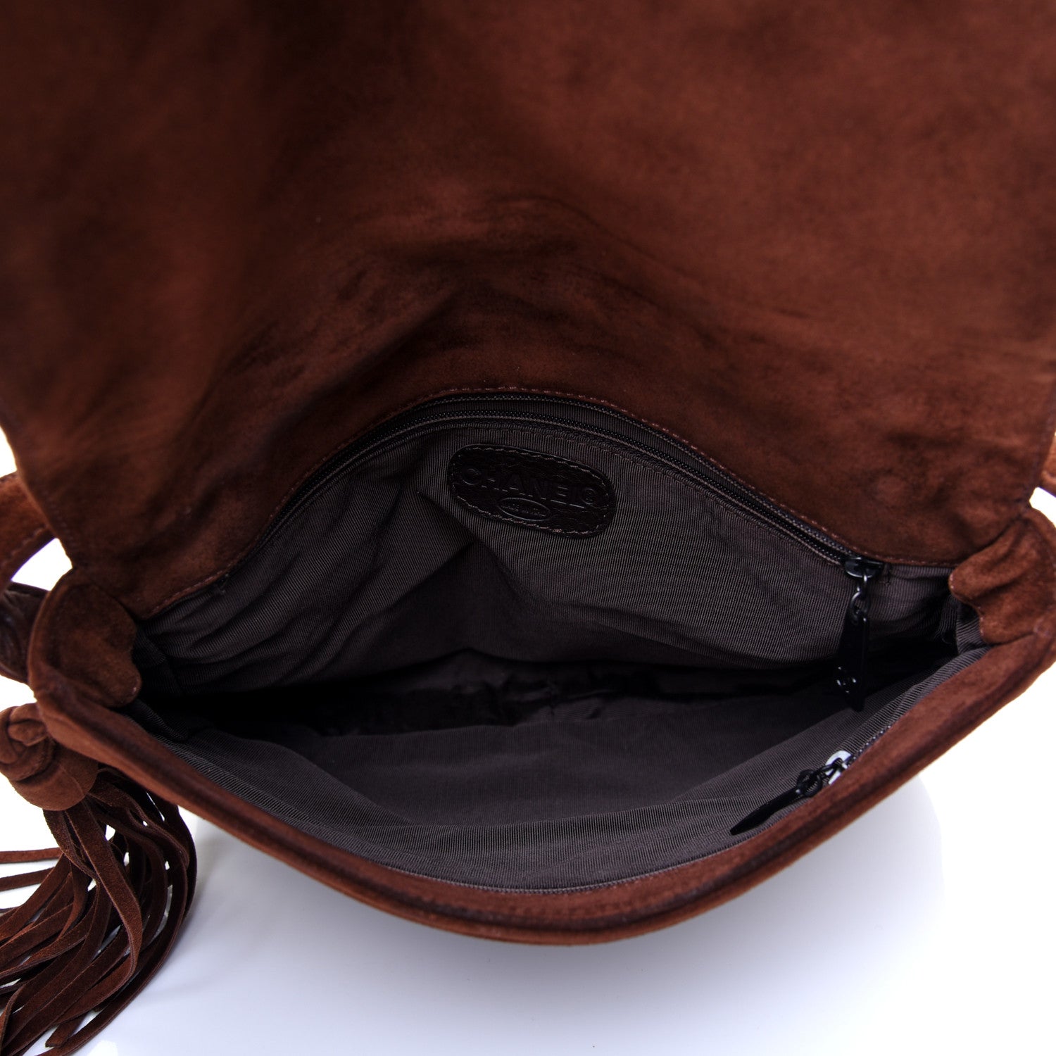 Chanel Suede CC Messenger Flap Bag Brown 5 of 10